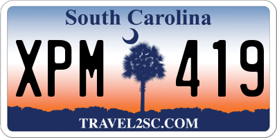 SC license plate XPM419