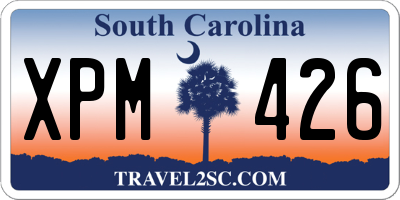 SC license plate XPM426