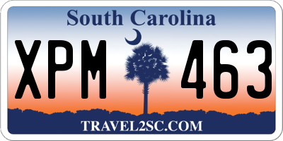 SC license plate XPM463