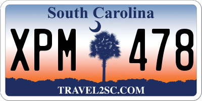 SC license plate XPM478