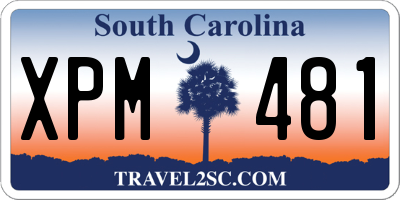 SC license plate XPM481