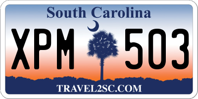 SC license plate XPM503