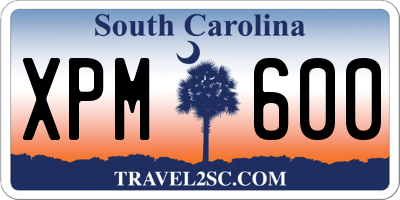 SC license plate XPM600