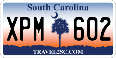 SC license plate XPM602