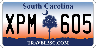SC license plate XPM605