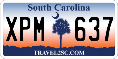 SC license plate XPM637
