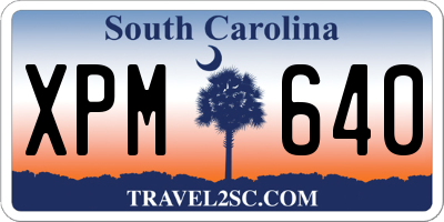 SC license plate XPM640
