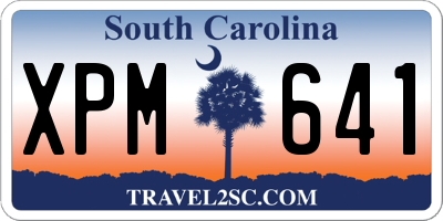 SC license plate XPM641