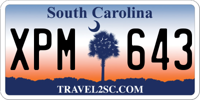 SC license plate XPM643