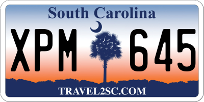 SC license plate XPM645