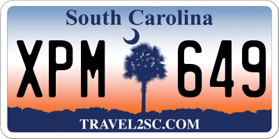 SC license plate XPM649