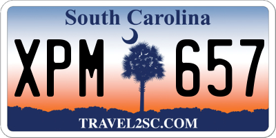SC license plate XPM657