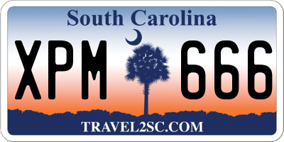 SC license plate XPM666