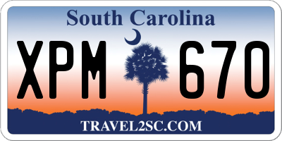 SC license plate XPM670
