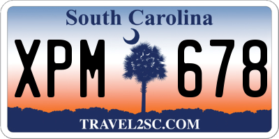 SC license plate XPM678