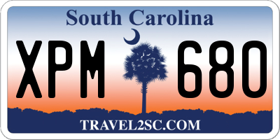 SC license plate XPM680