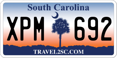 SC license plate XPM692
