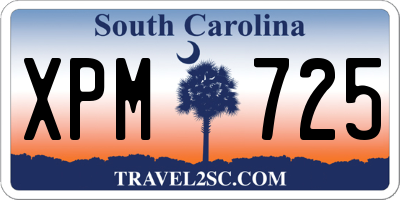 SC license plate XPM725