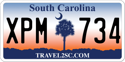 SC license plate XPM734