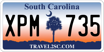 SC license plate XPM735