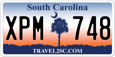 SC license plate XPM748