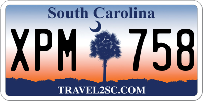 SC license plate XPM758