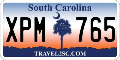 SC license plate XPM765