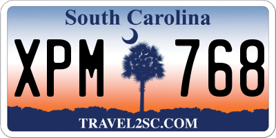 SC license plate XPM768