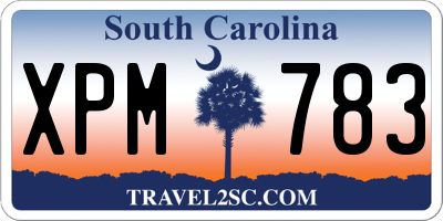 SC license plate XPM783