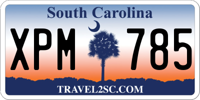 SC license plate XPM785