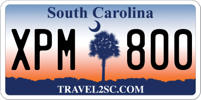 SC license plate XPM800