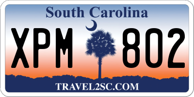 SC license plate XPM802