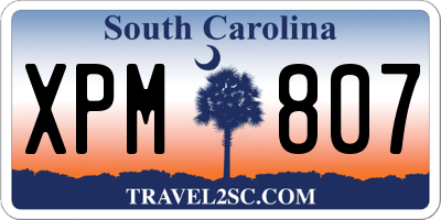 SC license plate XPM807