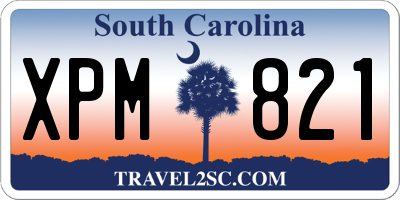 SC license plate XPM821