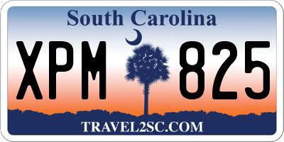SC license plate XPM825