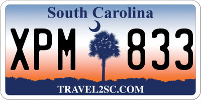 SC license plate XPM833