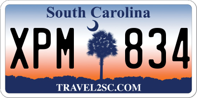 SC license plate XPM834