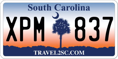 SC license plate XPM837