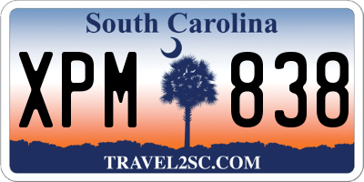 SC license plate XPM838
