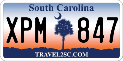 SC license plate XPM847