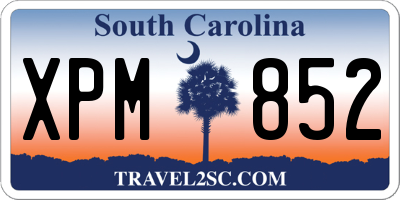 SC license plate XPM852