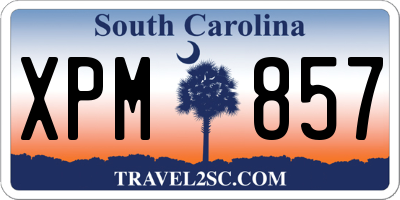 SC license plate XPM857