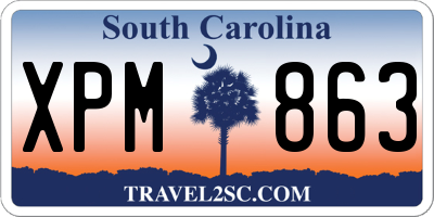 SC license plate XPM863