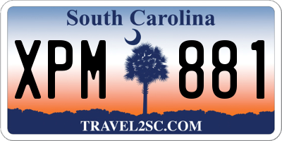 SC license plate XPM881