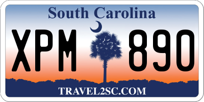 SC license plate XPM890