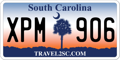 SC license plate XPM906