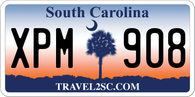 SC license plate XPM908