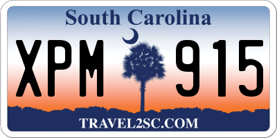 SC license plate XPM915