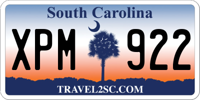 SC license plate XPM922