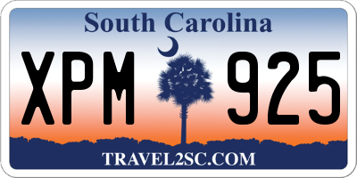 SC license plate XPM925